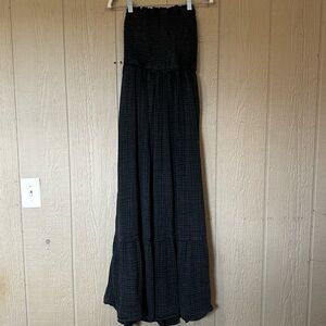 Anthropologie Charcoal Strapless Maxi Dress